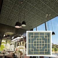 Carreaux de plafond en PVC à coller au design moderne Panneaux muraux gaufrés 3D pour hôtel Public House PL82 Imperméable et ignifuge