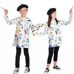 Disfraz de pintor para niños, color blanco con salpicaduras de colores, ropa para actuaciones en escenario para niños - Product Image 5