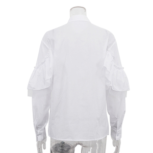 <span class=keywords><strong>Camicetta</strong></span> da Donna in Cotone a Maniche Lunghe 2025, Bianca, Elegante e alla Moda, <span class=keywords><strong>con</strong></span> <span class=keywords><strong>Volant</strong></span> - Product Image 4