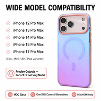Coque de téléphone In-Mold Gradient pour iPhone 18 Pro Max, magnétique, bleu irisé, semi-transparente, antichoc, fourniture OEM d'usine