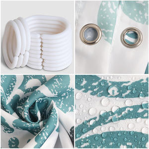 Cortina de Baño con Diseño Navideño, Alfombra Antideslizante para Inodoro, Cortina de <span class=keywords><strong>Ducha</strong></span> Impermeable - Product Image 4