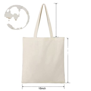 Sacs de courses réutilisables personnalisés en gros avec logo imprimé, sacs fourre-tout en toile de coton blanc uni vierge avec personnalisation - Product Image 1