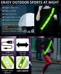 Ceinture de ceinture de danse de cérémonie de bandoulière de lumière LED rechargeable pour courir la nuit sangle d'avertissement de sécurité - Product Image 3