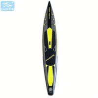SUP plat portable de 14,1 pieds avec aileron central unique et pompe manuelle haute pression pour débutants, idéal pour l'eau plate – Direct Usine Lumark
