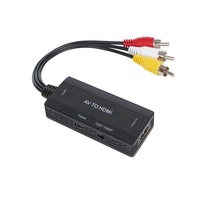 Konverter RCA Ke Hdmi, Rca Ke Hdmi Kabel Adaptor Komposit Ke HDMI Adapter Mendukung 1080P PAL/NTSC untuk PS2 Xbox VHS VCR PS3