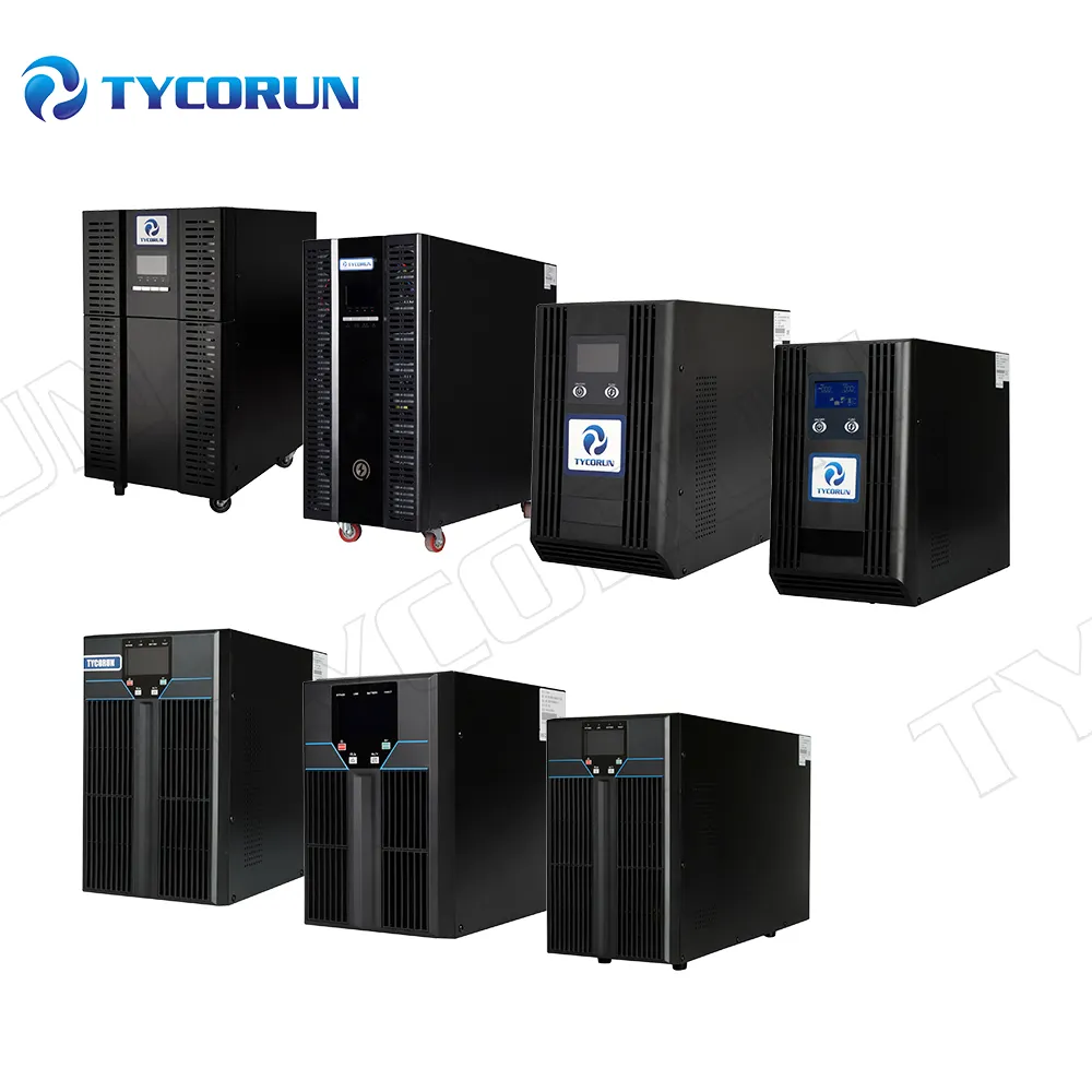 Tycorun oem 1kva 2kva 3kva 6kva 10kav 3 fase on-line mini dc bateria de lítio sem interruptor fonte de alimentação (ups) sistemas