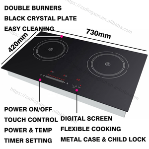 Placa <span class=keywords><strong>de</strong></span> <span class=keywords><strong>Inducción</strong></span> Eléctrica Americana para el Hogar, 2 Hornillas, Alta Calidad, Integrada, con Pantalla Táctil, para Uso Doméstico, Venta al por Mayor - Product Image 3