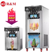 Machine à glace molle commerciale professionnelle pour 1 ou 3 saveurs, crème glacée, sorbet, glace artisanale