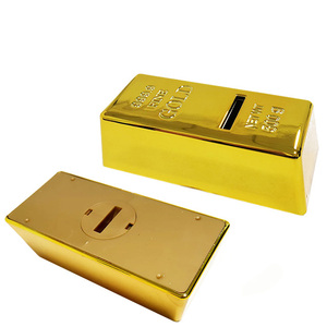 Tirelire en plastique en forme de brique d'or, cadeau créatif, petite taille - Product Image 5