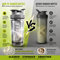 Bouteille shaker à protéines en PC de 500 ml avec logo personnalisé, pour boire directement, idéale pour la gym, le fitness et l'entraînement, avec couvercle, passe au lave-vaisselle