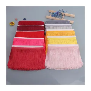 Diskon pabrik poliester banyak warna pinggiran rumbai dekoratif tepi renda pemangkasan berbagai ukuran renda untuk garmen tekstil rumah