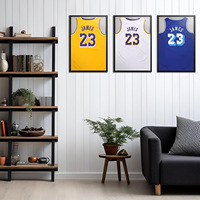Boîte de présentation pour maillot de sport en MDF blanc fait main de qualité supérieure, 45x60cm, impression UV, avec façade HD PS pour décoration murale