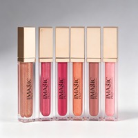 Lipgloss Makeup Vegan Berkualitas Tinggi, Matte Glossy, Tahan Air, Tahan Lama, Label Pribadi