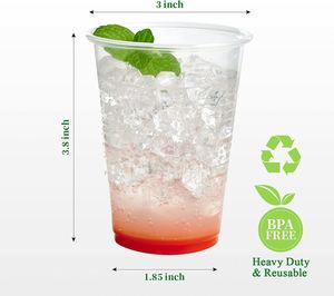 Gobelets jetables en plastique transparent de 9 oz pour boissons, gobelets ondulés - Product Image 4