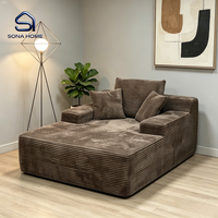 Canapé modulaire compressible moderne et minimaliste en tissu velours côtelé avec éponge haute densité 35D pour salon et appartement
