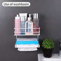 Panier adhésif mural de haute qualité, rangement de salle de bain, support d'angle de douche, support cosmétique, organisateur de salle de bain