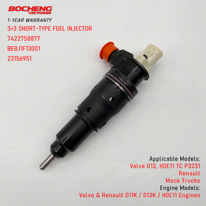 Inyector de Combustible 7422758877 BEBJ1F13001, Inyector Common Rail Diésel 22758877 para Motor Volvo <span class=keywords><strong>Renault</strong></span> Truck D11K D13K - Product Image 1