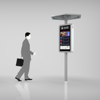 Cajas de luz publicitarias con logotipo de información en tiempo real de señalización de parada de autobús electrónica tipo poste vertical táctil personalizado para negocios