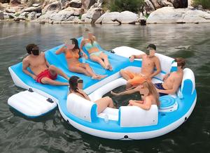 Île flottante tropicale Tahiti pour 6 personnes, île flottante gonflable Tahiti tropicale, flotteur de piscine pouvant accueillir 6 personnes - Product Image 3