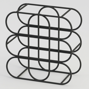 Modern Geometric Metal Wine <b>Rack</b> Freestanding <b>Bottle</b> <b>Storage</b> Organizer Decorative Countertop Display Holder Durable Home Bar - Product Image 1