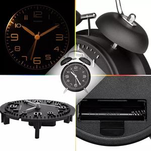 Nouveautés 2026 : Petite horloge de voyage vintage en métal, mouvement à quartz de 4 pouces, horloge de table de bureau avec fonction snooze, fonctionne sur piles - Product Image 5