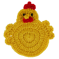Tapis de table en crochet fait main en forme de poulet, dessous de verre à thème animal, décoration de table mignonne, cadeau de Pâques et de décoration intérieure