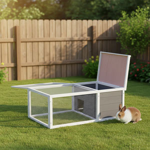 Grande cage mobile en bois <span class=keywords><strong>pour</strong></span> lapins et poulets, abri extérieur <span class=keywords><strong>pour</strong></span> oiseaux, niche <span class=keywords><strong>pour</strong></span> chats, maisonnette portable <span class=keywords><strong>pour</strong></span> animaux de compagnie, résistante au vent, respirante et imperméable - Product Image 4