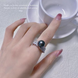 10637 S925 <b>Silver</b> Ring Holder Fashionable DIY Pearl Accessories for Women 8-12mm <b>Beads</b> Size 6mm and 8mm - Product Image 2