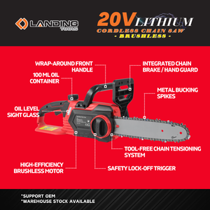 Motosierra Inalámbrica de 20V sin Escobillas de 10 Pulgadas con Tensión de Cadena sin Herramientas y Lubricación Automática para Cortar Árboles y Leña - Product Image 2