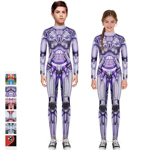 Mono entallado con estampado Digital para niños y niñas, traje con diseño de Robot para Halloween