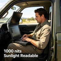 Ordinateur portable robuste en alliage d'aluminium renforcé de 15,6 pouces, double écran, Win10/Win11/Linux, anti-reflets, 64 Go de RAM, stockage maximal de 4 To