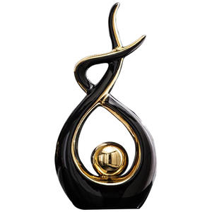 Articles de décoration et cadeaux de luxe en céramique dorée de style européen, écologiques et de haute qualité - Product Image 1