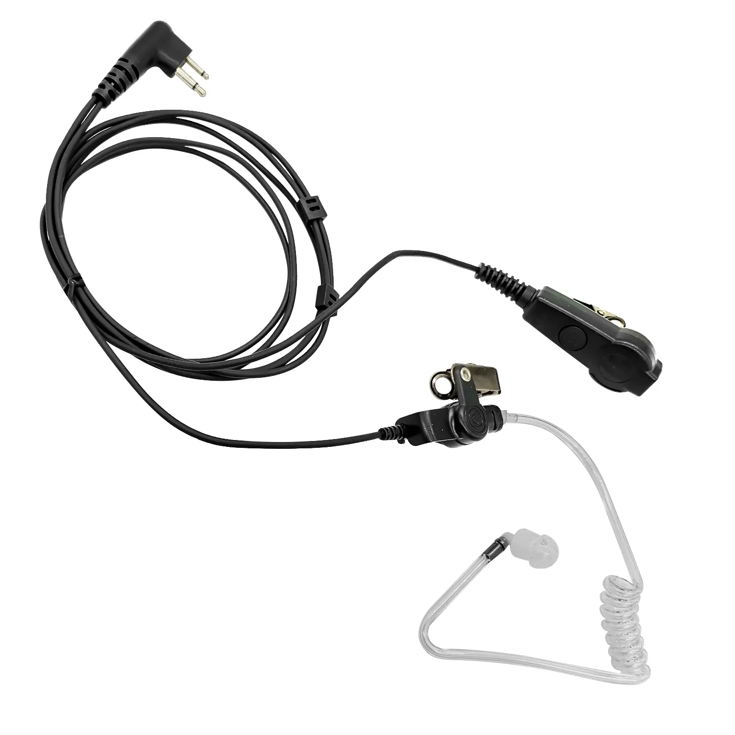 Earpiece PTT Ganda dengan Mikrofon 2 Pin Headset Tabung Akustik untuk Motorola Walkie Talkie CP200 GP2000 XU1100 PRO1150 MU12