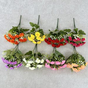 Bouquet Artificiale <span class=keywords><strong>di</strong></span> 10 Piccoli Garofani, Fiori Decorativi ad Alta Simulazione, Composizione in Confezione Regalo, Decorazione per Casa e Festività - Product Image 1