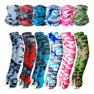 Cycling Sun Protection Arm Sleeves <b>Neck</b> <b>Warmer</b> Combo Set 53cm Ice Silk Outdoor Sports Unisex Adult Summer UV Protection - Product Image 5