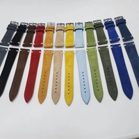Bracelet de montre Ming Fung Sport de style européen en cuir suédé italien cousu à la main, épaisseur 3 mm, plusieurs couleurs au choix, largeur 18/20/22 mm