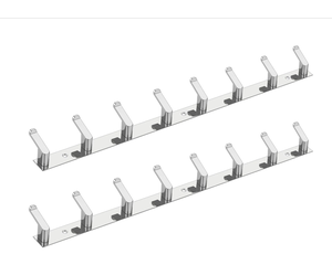 Crochet mural réglable en acier inoxydable 8 broches SS202 de qualité supérieure, robuste et antirouille, pour vêtements et organisation de porte - Product Image 1