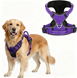 <span class=keywords><strong>Harnais</strong></span> <span class=keywords><strong>anti</strong></span>-<span class=keywords><strong>traction</strong></span> pour <span class=keywords><strong>chien</strong></span> de grande taille, gilet réfléchissant réglable, facile à mettre, <span class=keywords><strong>anti</strong></span>-évasion, pour la promenade en extérieur, <span class=keywords><strong>harnais</strong></span> de levage pour animaux de compagnie, violet - Product Image 1