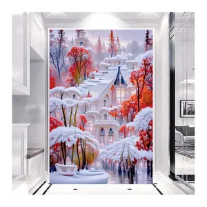 Château Villa flocon de neige diamant broderie peinture paysage diamant mosaïque bricolage strass 5D diamant peinture Kit décor à la maison cadeau