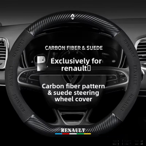 Housse de volant de voiture en daim, adaptée aux <span class=keywords><strong>Renault</strong></span> E-Nuo, Koleos, Captur, Laguna, Espace. - Product Image 1