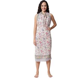 Vente flash : Sarong en coton imprimé à la main pour femmes, léger, idéal comme paréo de bikini, pour la plage et les vacances d'été - Product Image 2