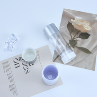 Stick déodorant vide rond de 30 ml en plastique AS blanc transparent, à poussoir du bas, pour déodorant solide