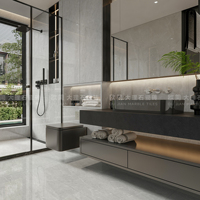 Dalle en porcelaine effet marbre gris poli brillant, aspect moderne et luxueux, épaisseur 10 mm, 600x1200, carrelage fritté pour décoration murale et sol de salle de bain
