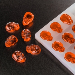 Molde de Silicona para Dulces con Fondo Plano y Diseño de Calavera, Resistente a Altas y Bajas Temperaturas, Fácil de Desmoldar para Dulces Blandos/Duros - Product Image 3