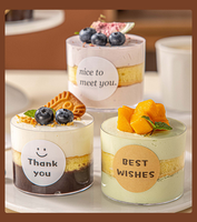 Boîtes en plastique PS transparentes carrées et rondes, écologiques, recyclables, en acrylique pour dessert, boîte à gâteau, mini boîte à tiramisu