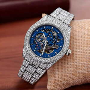 Tùy Chỉnh Vvs Moissanite Thể Thao Đồng Hồ Sang Trọng Kim Cương Thạch Anh Phong Trào Thép Không Gỉ Chống Nước Hình Bầu Dục Đồng Xu Phong Cách Đơn Giản Thủy Tinh - Product Image 2