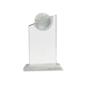 Fabrik kundenspezifische exquisite Fußball Sport Trophy 3d-Skulptur Fußball Kristall Trophy
