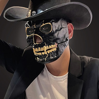 Nouvel Arrivage Halloween : Masque Crâne Demi-visage, Accessoire Thème Personnage, Design Horreur Inédit, Bestseller Transfrontalier