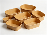 Bols ronds en canne à sucre biodégradables, bols en bagasse de canne à sucre, bols à salade en bagasse de canne à sucre avec couvercle en PET