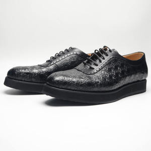 Hand-Carved Men's Wedding Party Round-<b>Toe</b> Leather Shoes of High Quality Featuring Gentlemanly Men's leather Dress Shoes&Oxfords - Product Image 3